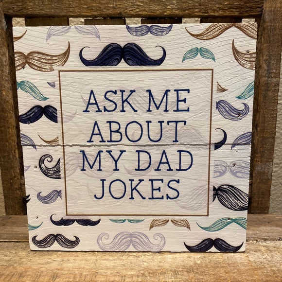 Ask Me About My Dad Jokes Mustache Wood Sign, Father’s Day Gift, Dad Decor Gift - Picture 4 of 13